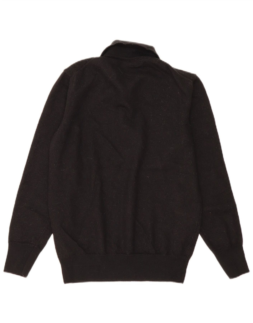 Zara Dame Polo Neck Jumper Sweater UK 12 Medium Sort Uld