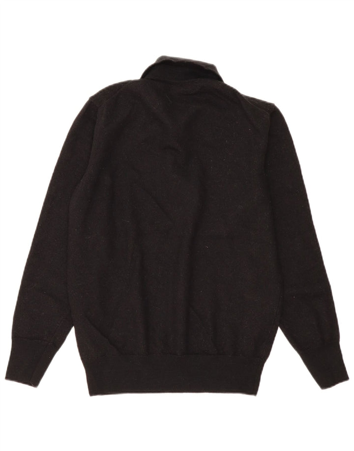 Zara Dame Polo Neck Jumper Sweater UK 12 Medium Sort Uld