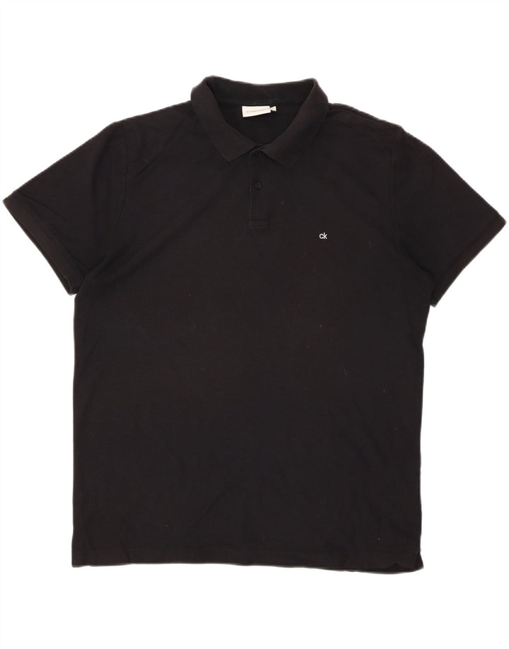 CALVIN KLEIN Herre poloshirt Stor sort bomuld