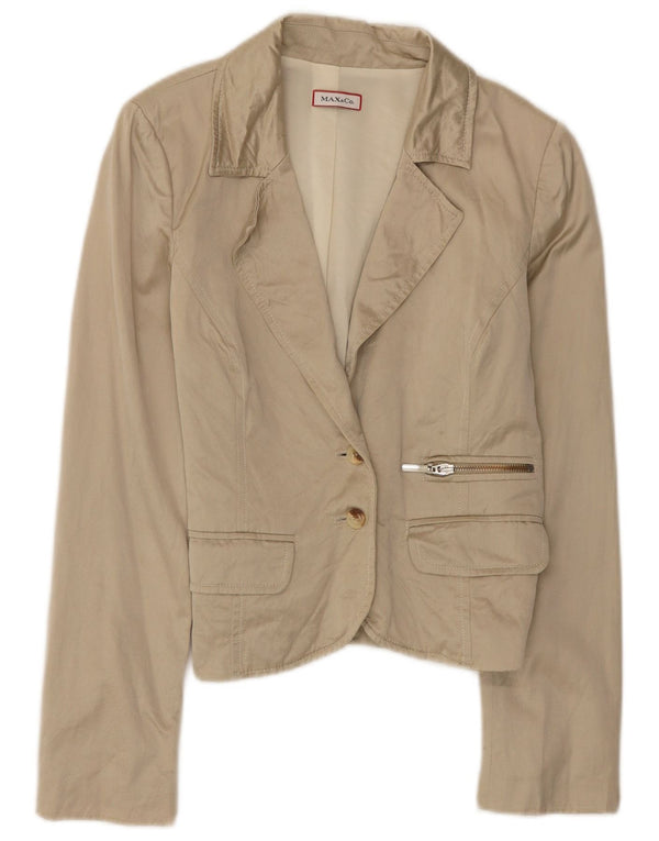 Max & Co. Dame Crop 2-knaps blazerjakke UK 12 Medium Beige