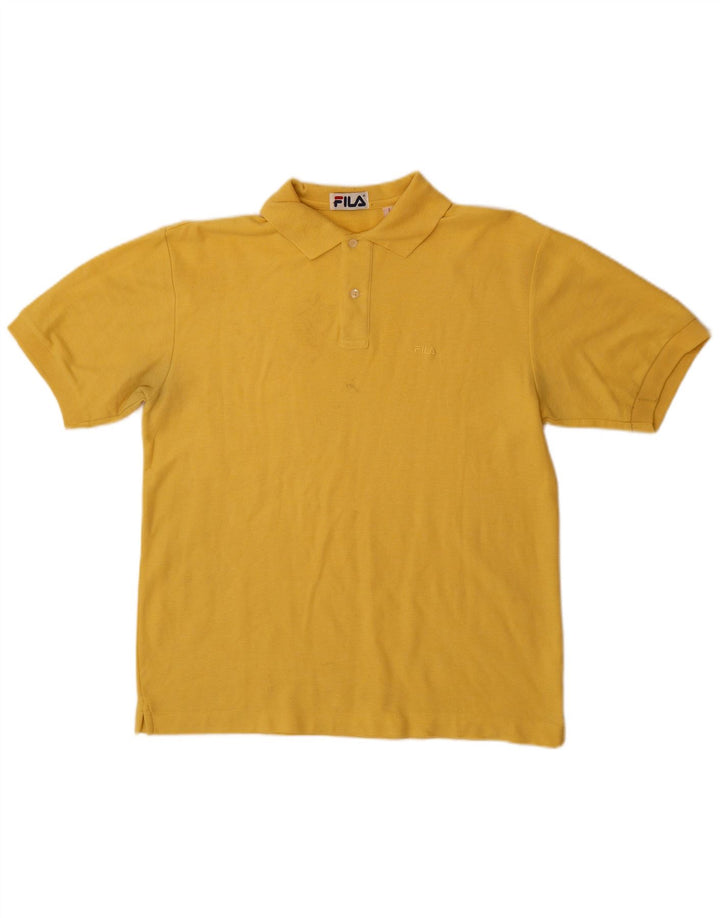 Fila Poloskjorte til mænd IT 48 Medium Gul Bomuld