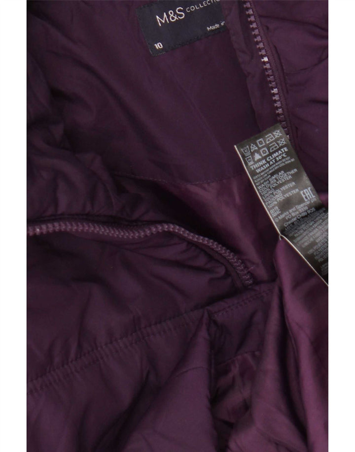 Marks & Spencer Polstret frakke til kvinder UK 10 Lille lilla polyester