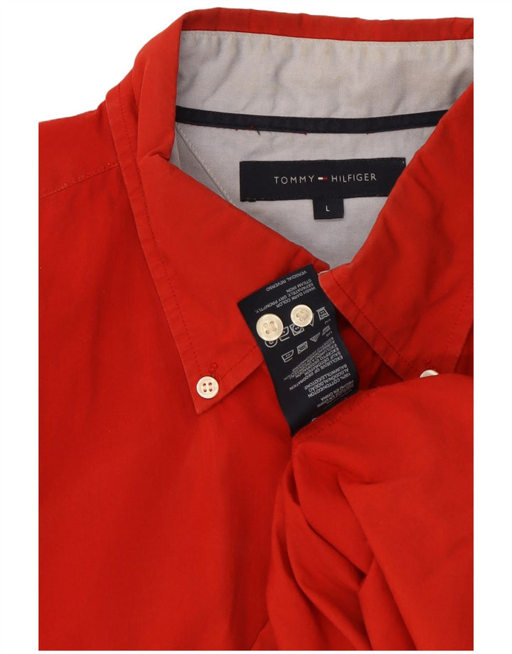 Tommy Hilfiger Herreskjorte Stor rød bomuld