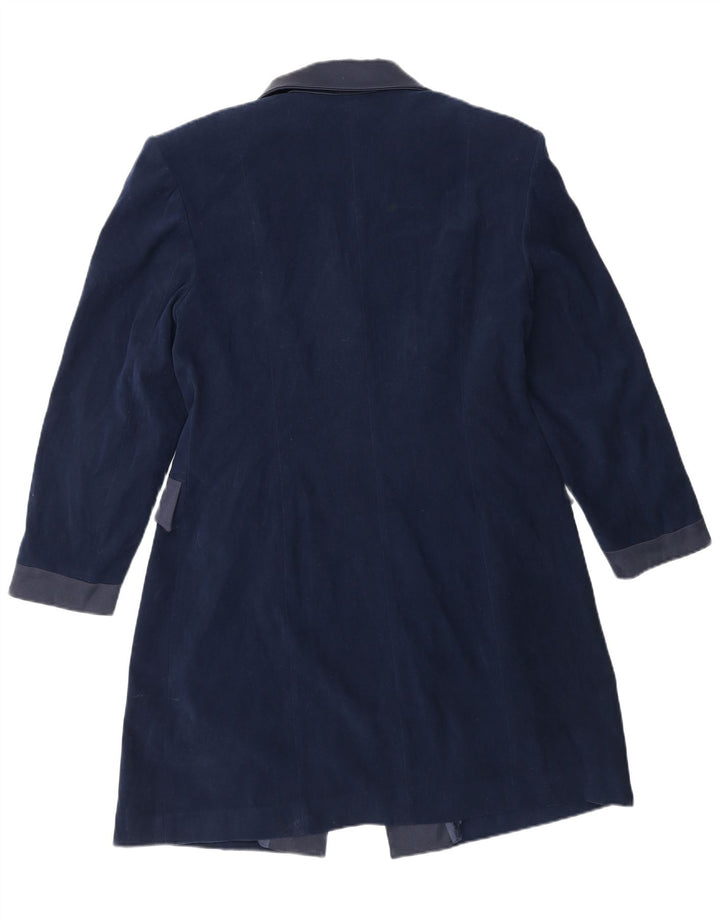 Vintage Dame Longline 4-knaps blazerjakke IT 42 Medium Navy Blue