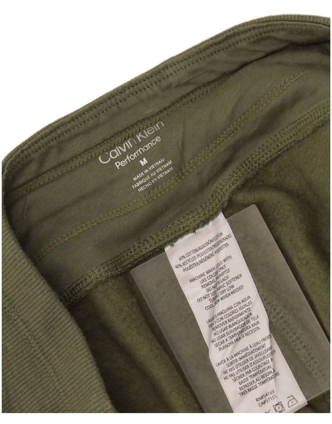 CALVIN KLEIN Grafiske træningsdragtbukser til kvinder Joggers UK 14 Medium Khaki