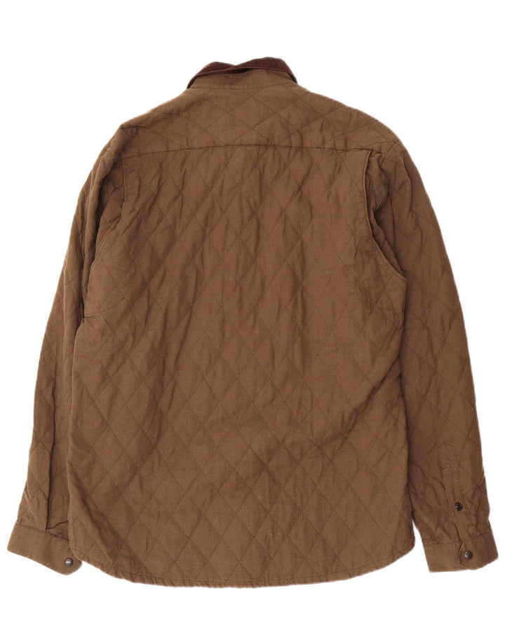 Barbour Herre Quiltet Jakke UK 40 Stor Khaki Bomuld