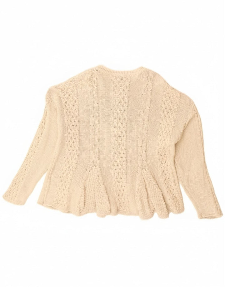 Sisley Womens Relaxed Elegance Crew Neck Jumper Sweater UK 14 Medium Beige