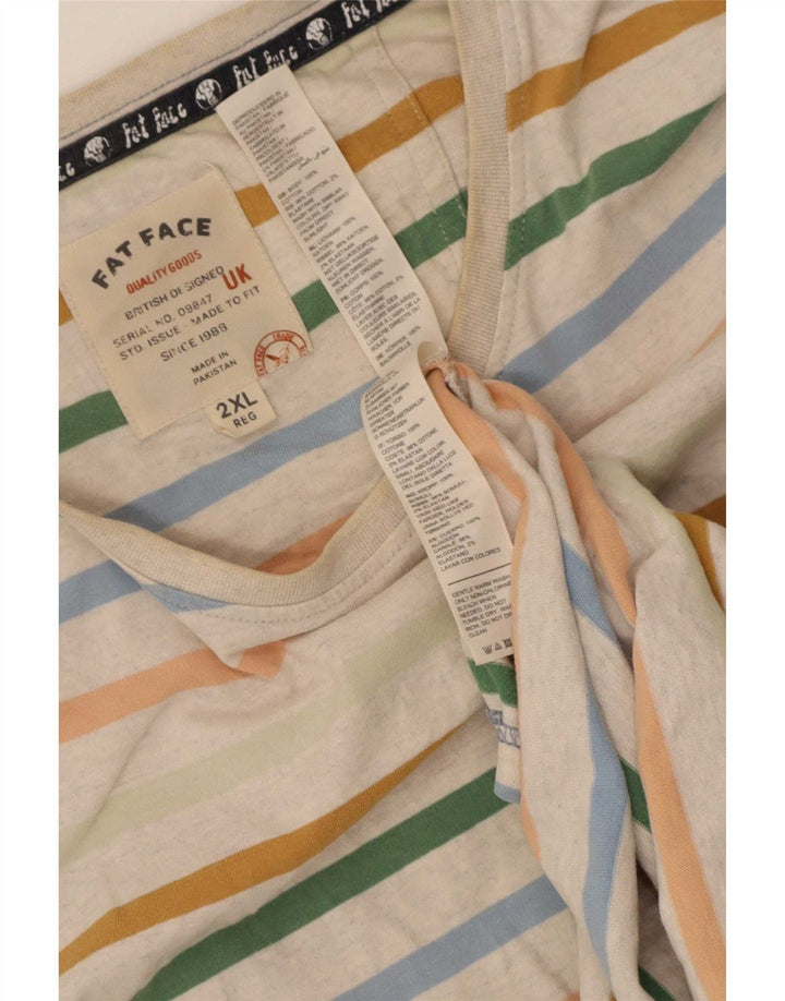 Fat Face Herre T-Shirt Top 2XL Flerfarvet Stribet Bomuld