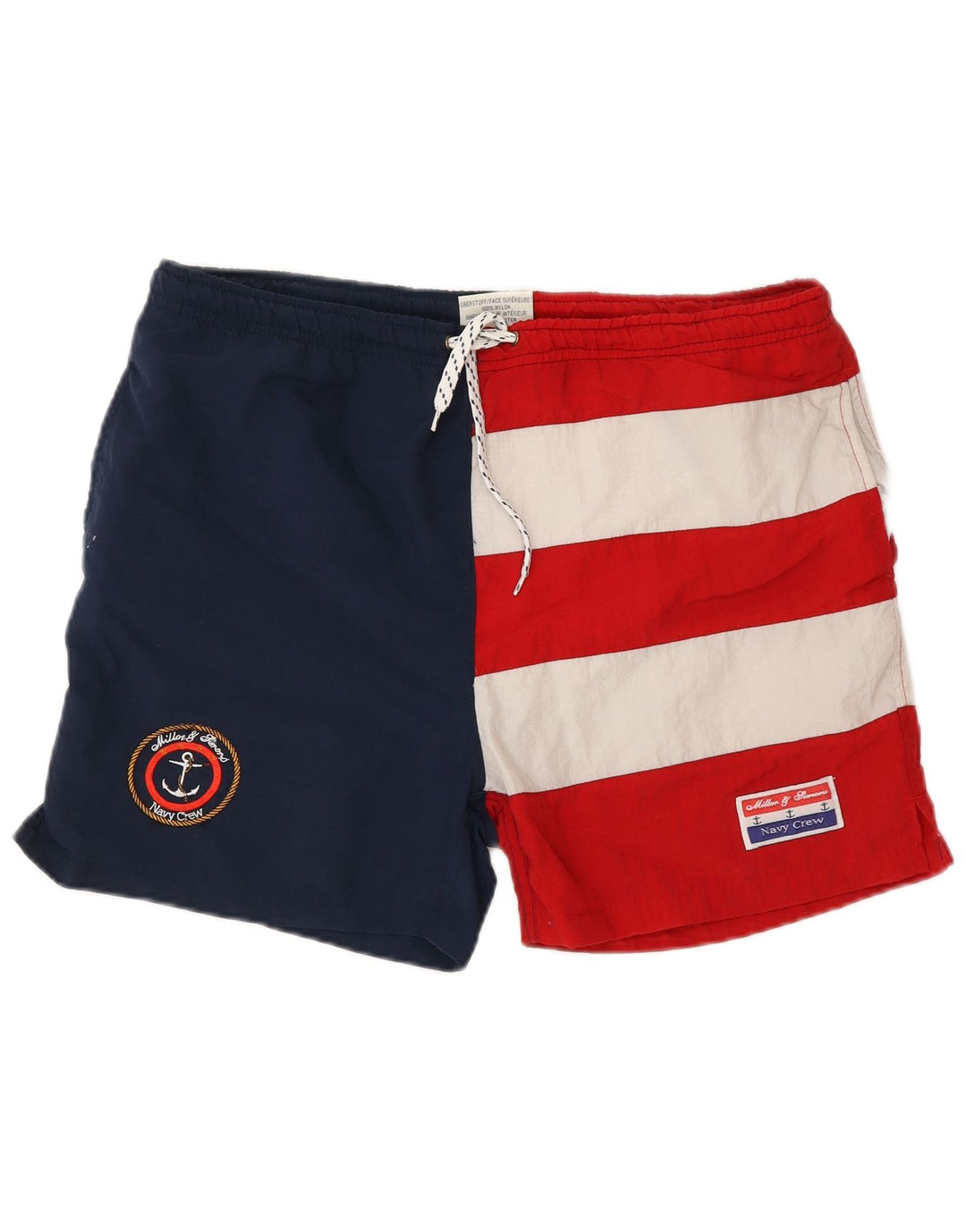 Vintage grafiske badeshorts til mænd Medium flerfarvet Colourblock Nylon