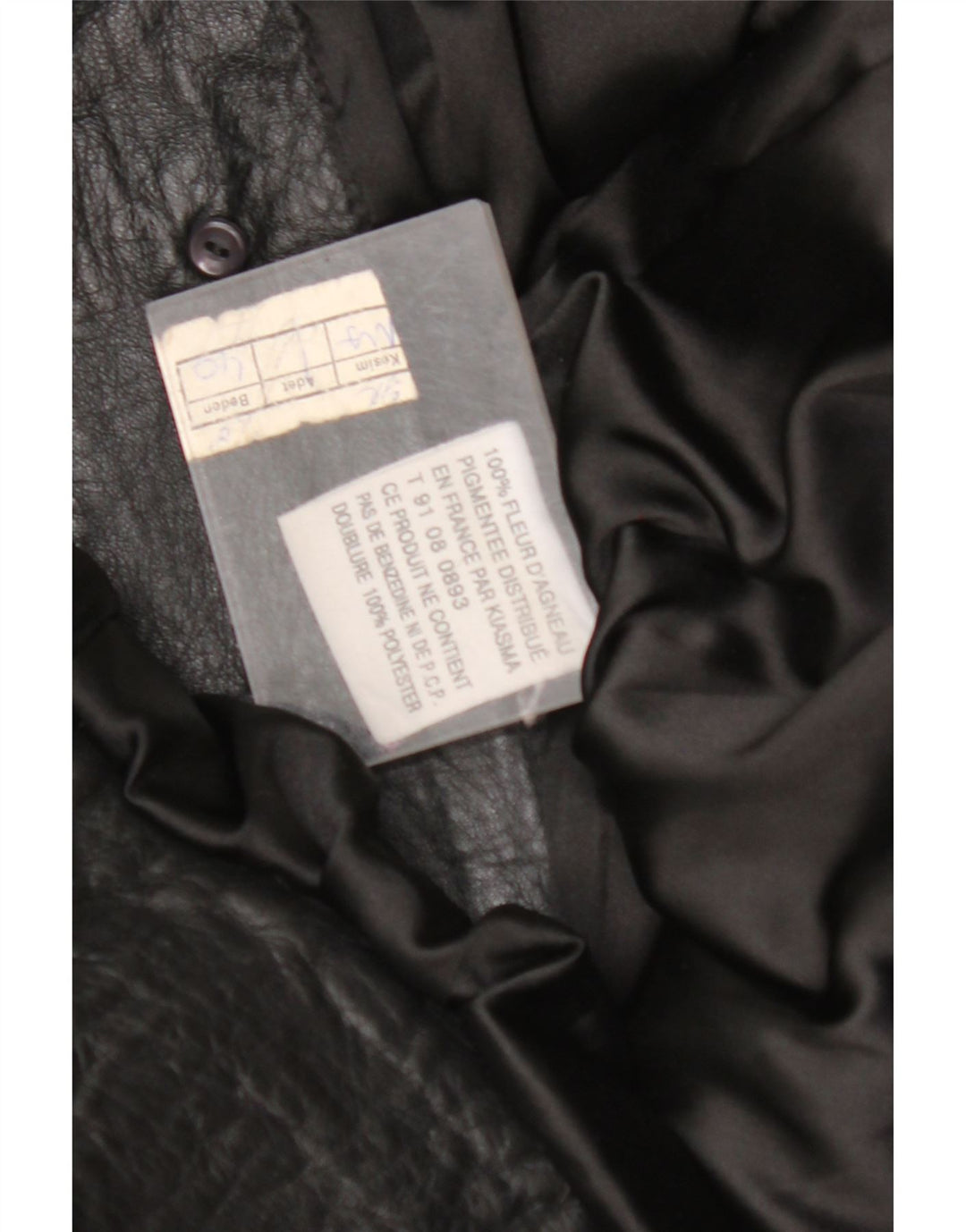 VINTAGE Oversized læderfrakke til kvinder IT 40 Lille sort læder