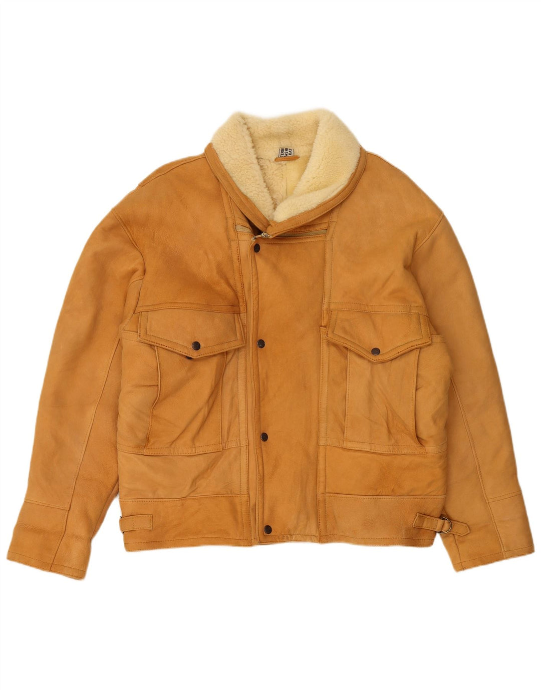 Vintage Herre Shearling Jacket UK 40 Large Beige Shearling