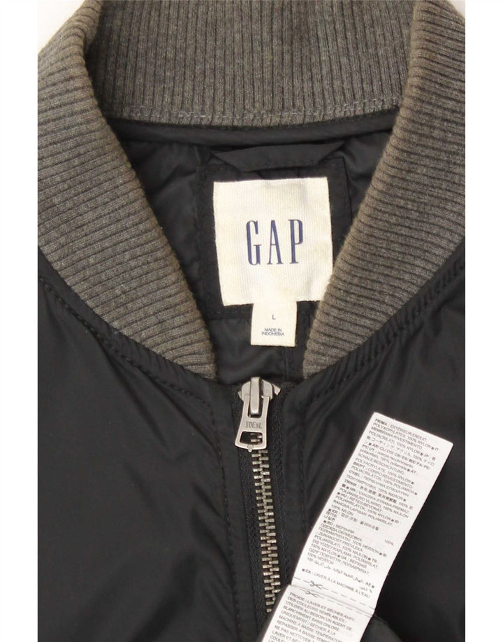 Gap Herre Bomber Jacket UK 40 Large Black Nylon