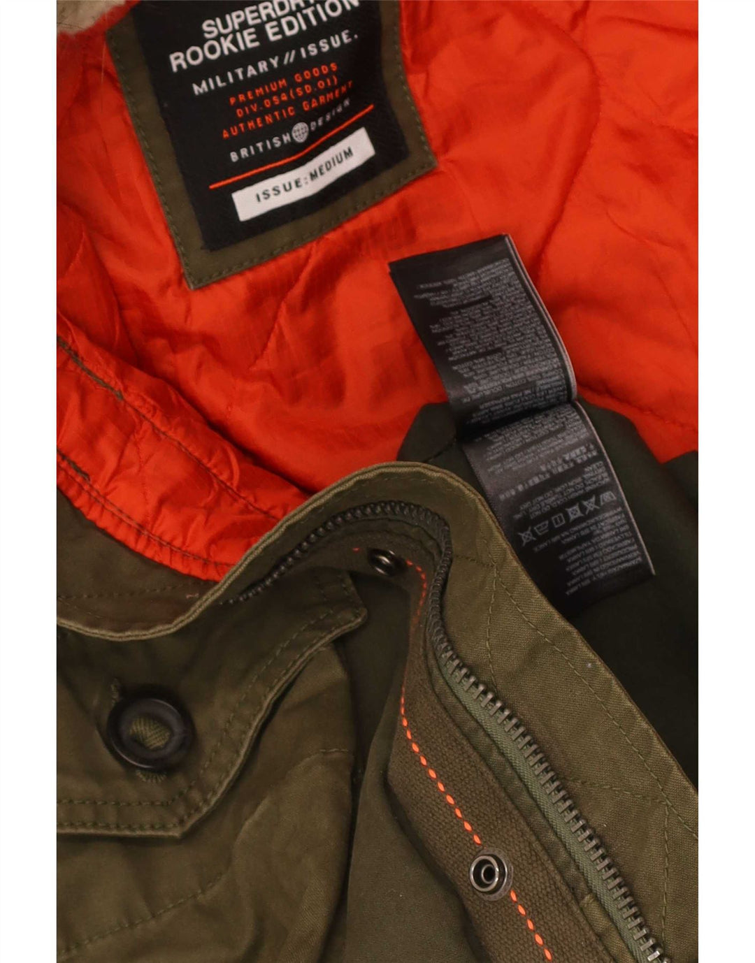 Superdry Parkajakke med hætte til mænd UK 38 Medium Khaki Bomuld