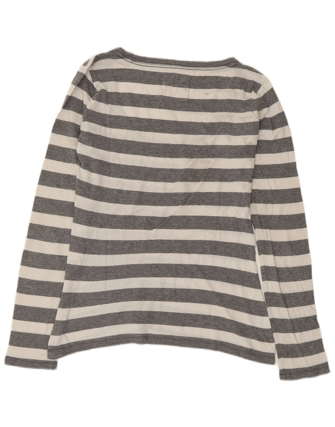Hollister Dame Top Langærmet UK 12 Medium Grå Stribet