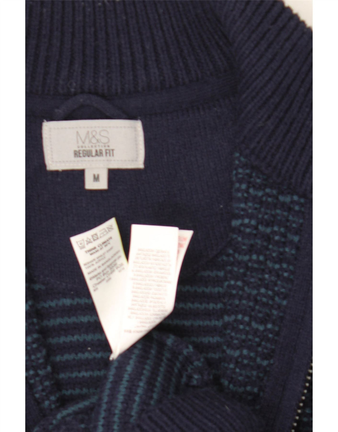 Marks & Spencer Herre Regular Fit Cardigan Sweater Medium Navy Blue Akryl