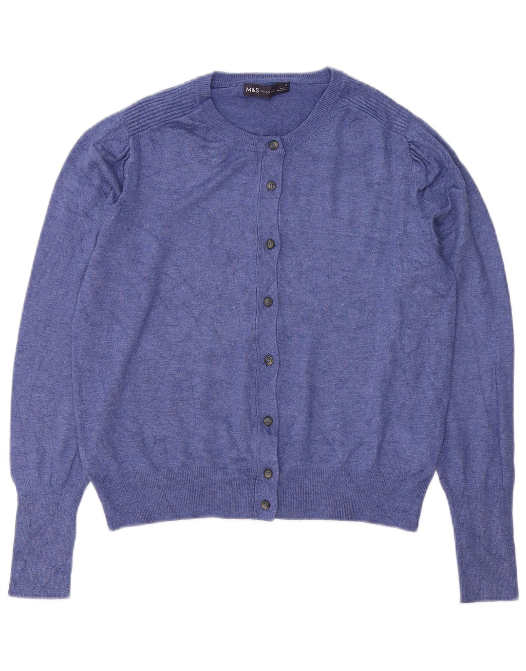Marks & Spencer Dame Cardigan Sweater UK 12 Medium Blue Viscose