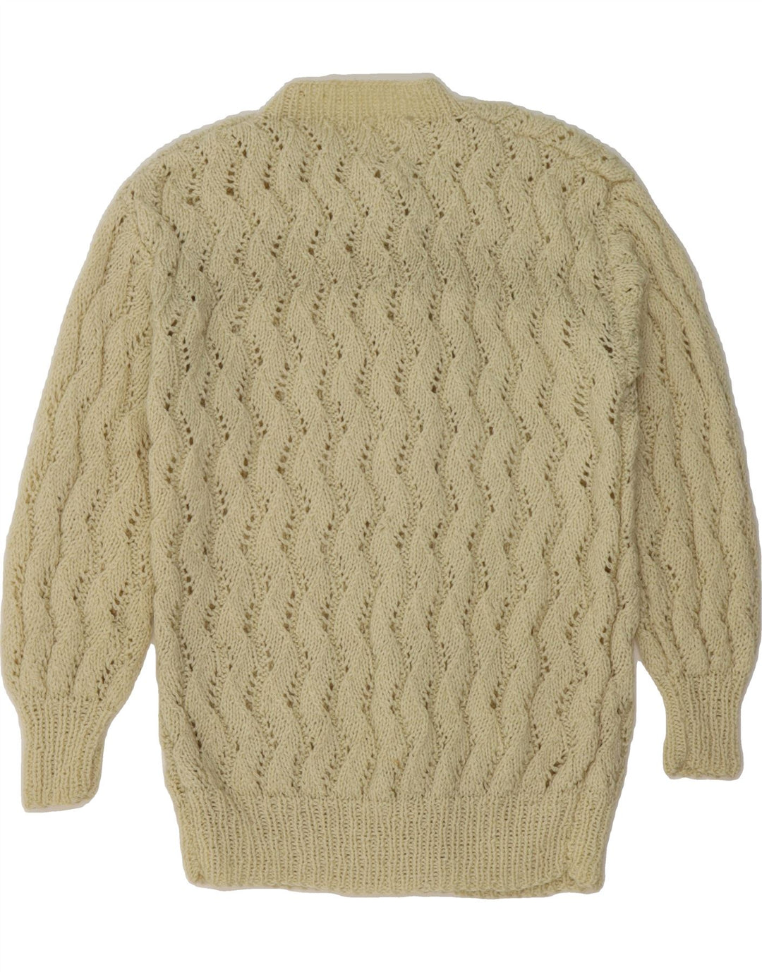 VINTAGE Womens Cardigan Sweater UK 14 Large Beige Vintage Vintage and Second-Hand Vintage from Messina Hembry 