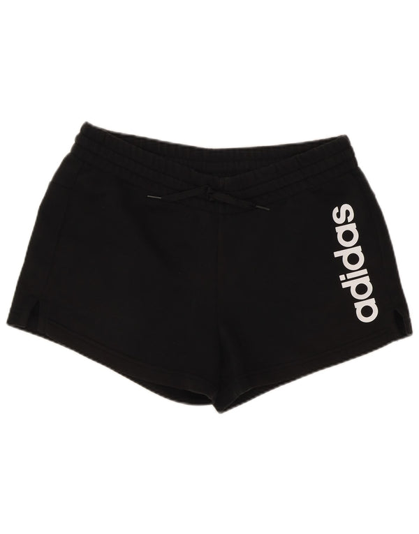ADIDAS grafiske sportsshorts til kvinder UK 12/14 medium sort bomuld