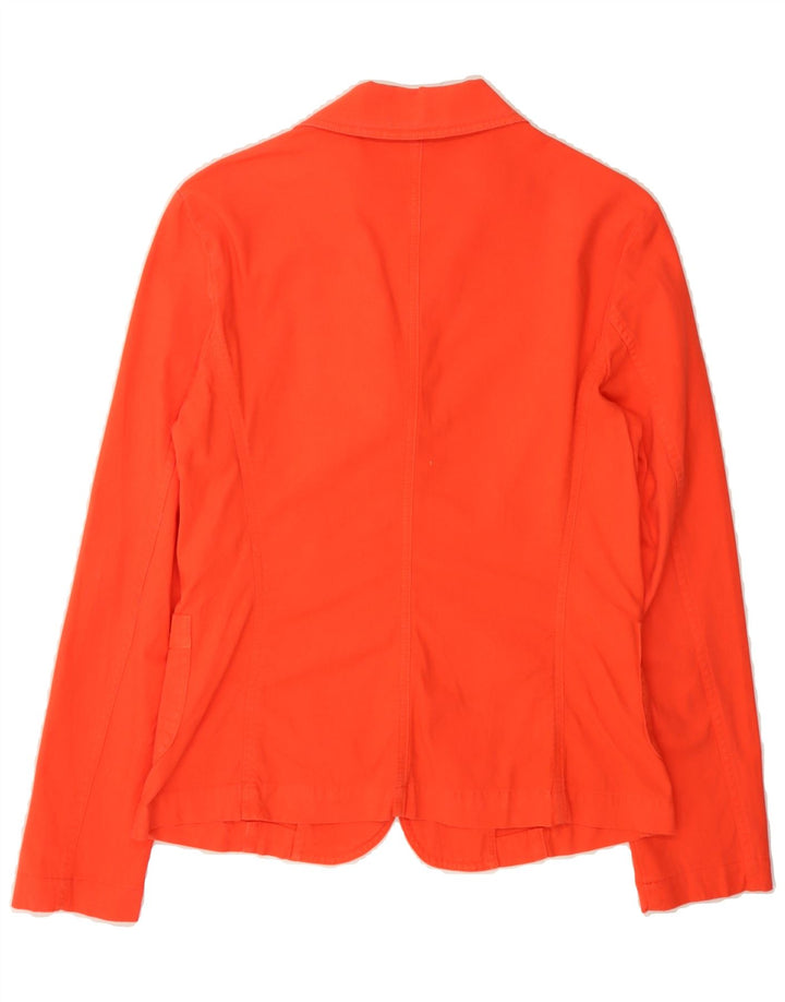 BENETTON Womens 3 Button Blazer Jacket IT 44 Medium Orange Cotton Vintage Benetton and Second-Hand Benetton from Messina Hembry 