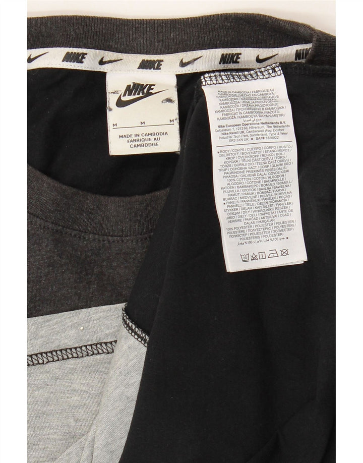 Nike Grafisk T-shirt top mellem sort farveblok bomuld