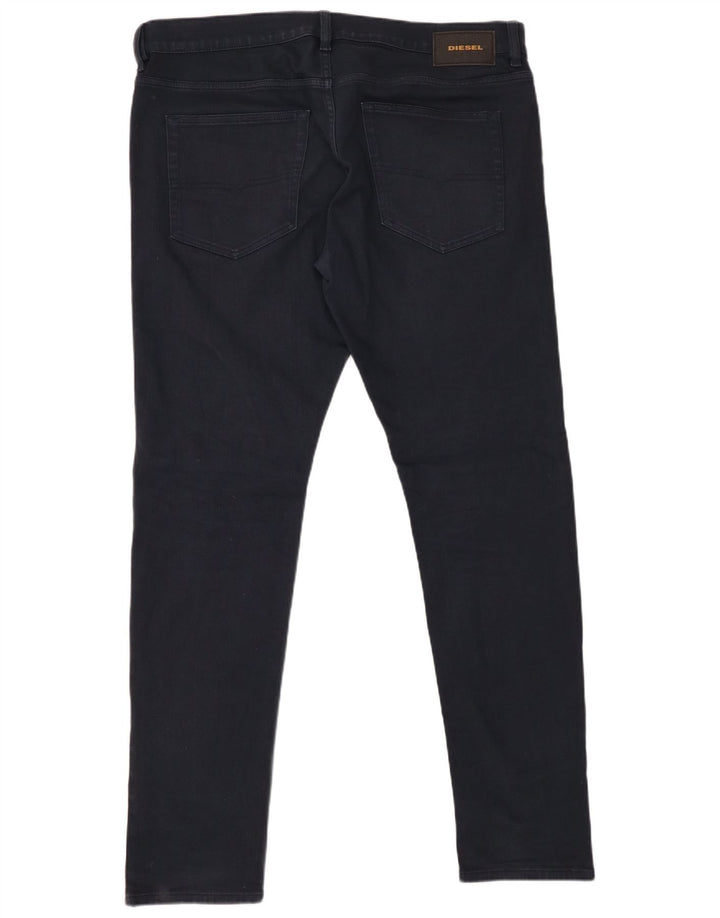 DIESEL Herre Slim Jeans W36 L32 Marineblå Bomuld