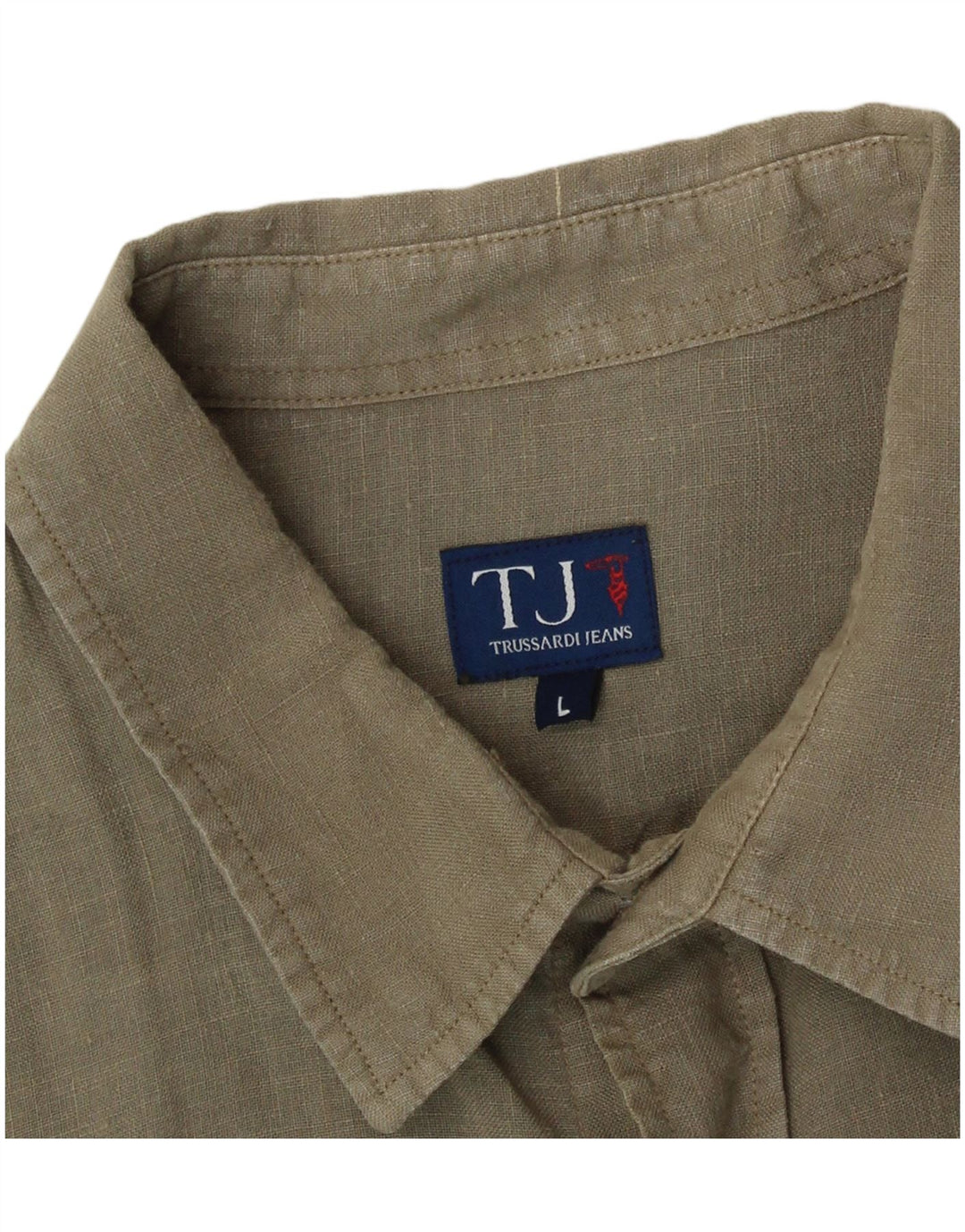 Trussardi Jeans Herreskjorte Stor Khaki Linned