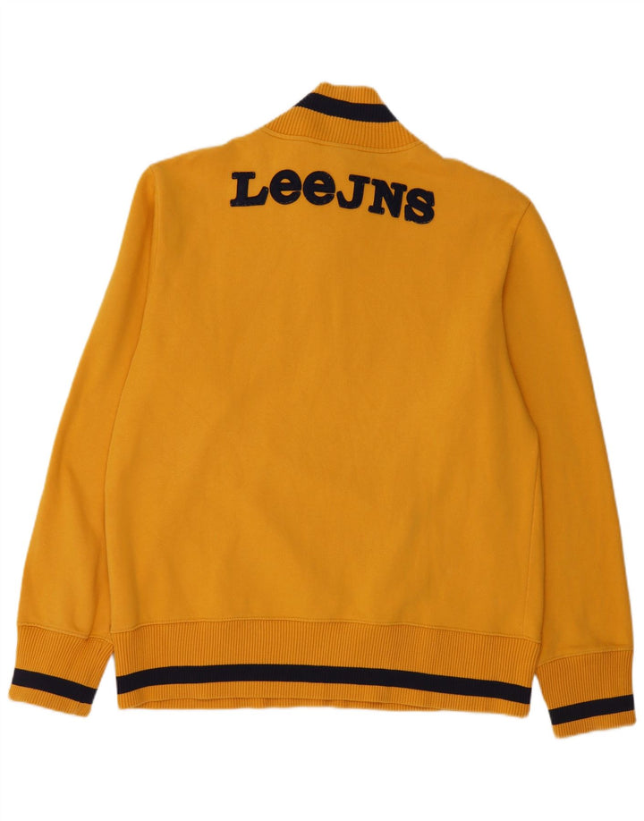 Lee Herre Grafisk Zip Neck Sweatshirt Jumper 2XL Gul Bomuld