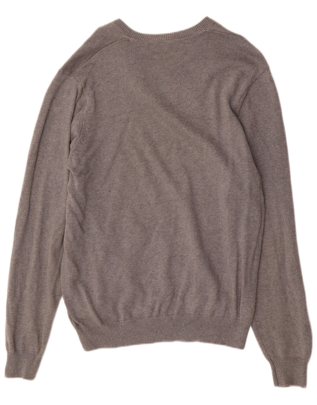 Marks & Spencer Herre Blue Harbor V-hals sweater mellemgrå bomuld