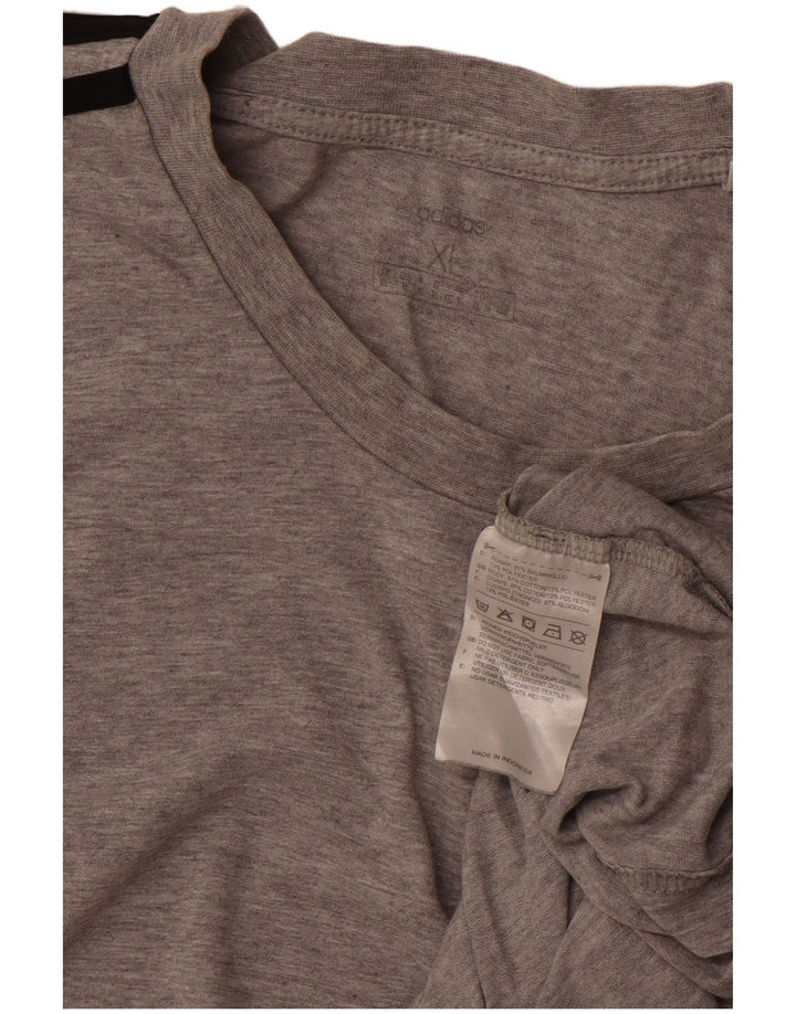 ADIDAS Herre T-Shirt Top XL Grå Bomuld
