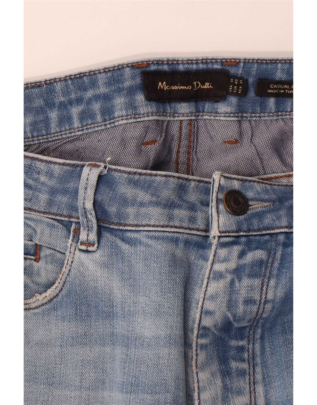 Massimo Dutti Herre Casual Fit Straight Jeans EU 40 Medium W31 L29 Blå