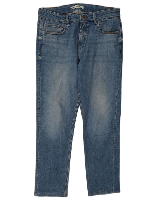 Zara Herre Slim Jeans EU 42 Large W32 L27 Blå Bomuld