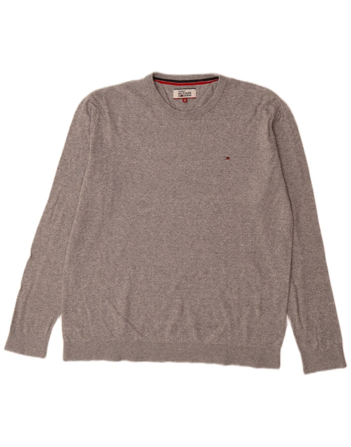 Tommy Hilfiger Herre Crew Neck Jumper Sweater Medium Grå Bomuld