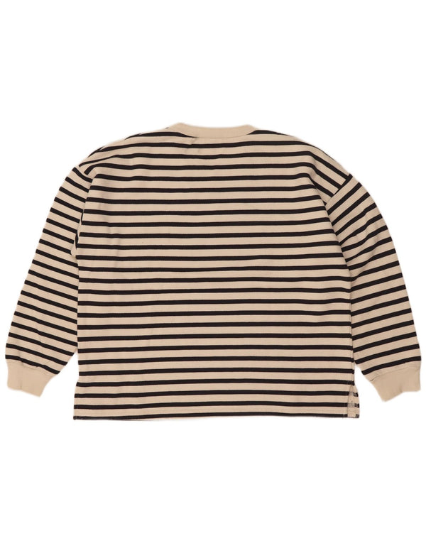 Zara Dame Oversized Sweatshirt Jumper UK 14 Medium Off White Stribet