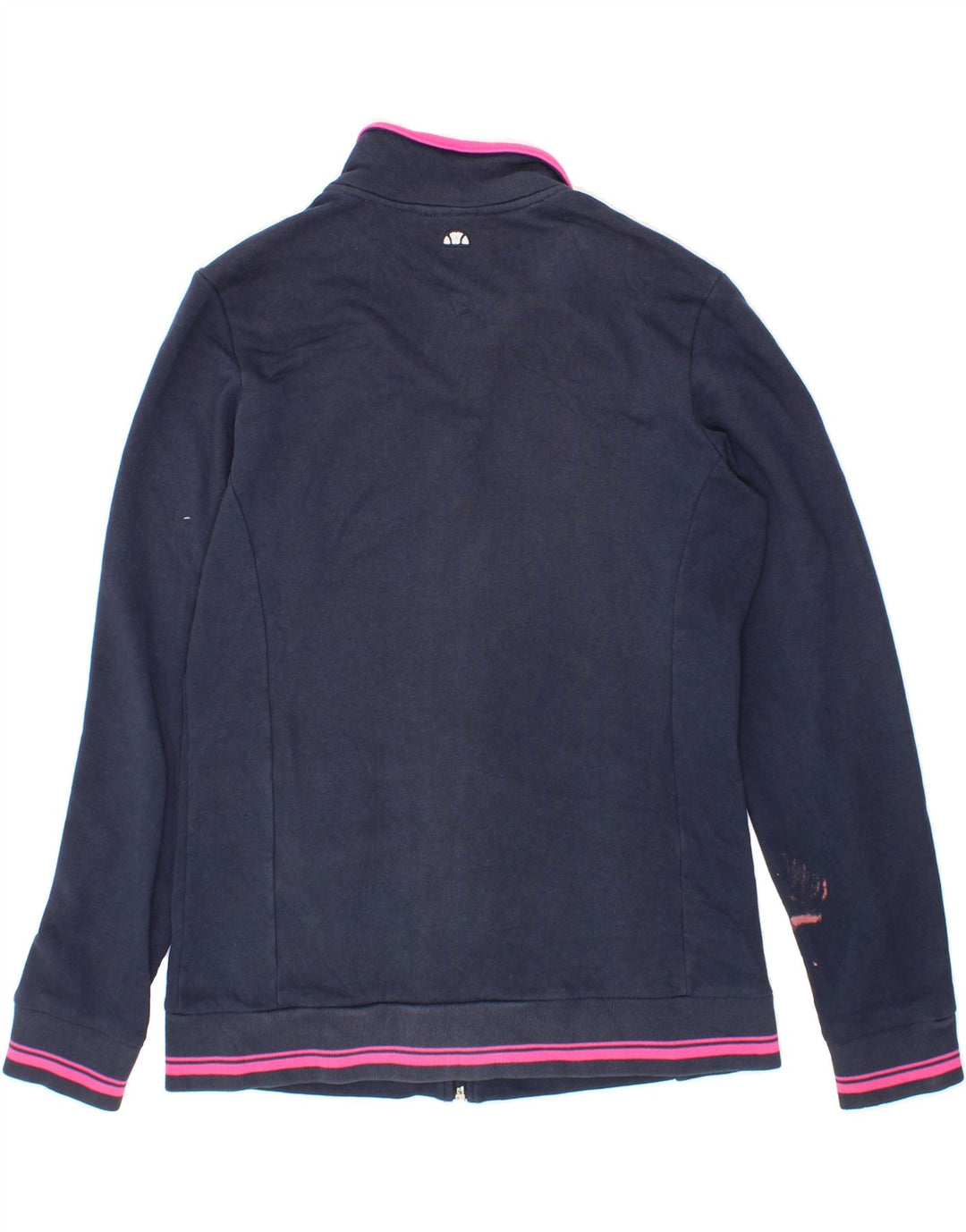 ELLESSE Womens Graphic Tracksuit Top Jacket UK 16 Large Navy Blue Cotton Vintage Ellesse and Second-Hand Ellesse from Messina Hembry 