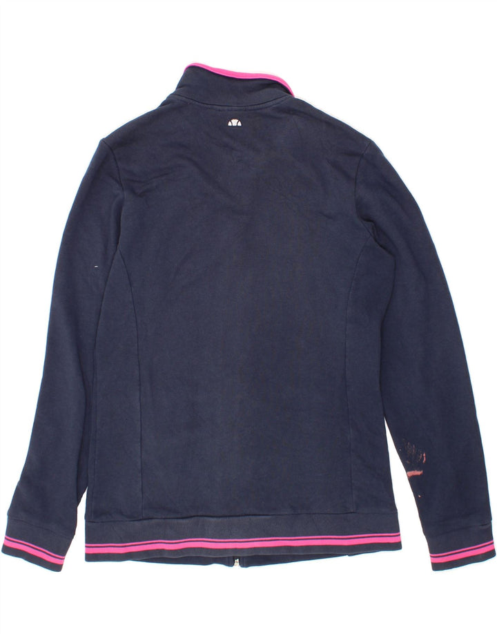 ELLESSE Womens Graphic Tracksuit Top Jacket UK 16 Large Navy Blue Cotton Vintage Ellesse and Second-Hand Ellesse from Messina Hembry 