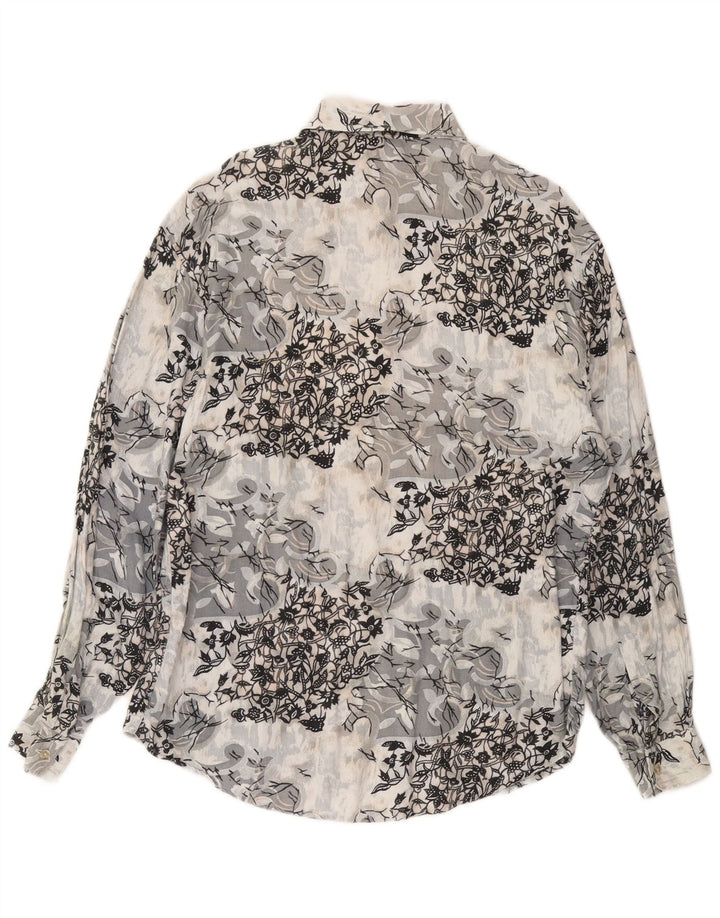 CRIVER Herreskjorte Medium Grey Floral Viscose