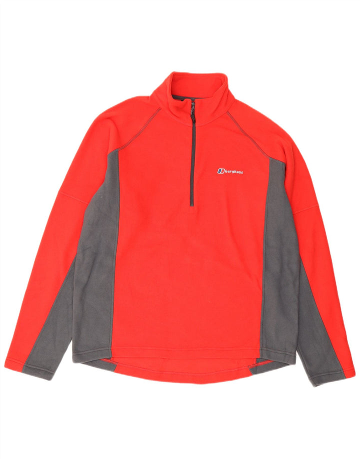 Berghaus Fleece Jumper med lynlås til mænd Large Rød Colourblock Polyester