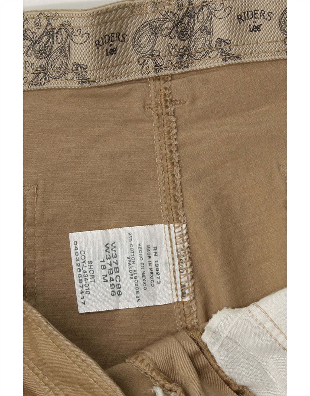 LEE Womens Casual Shorts US 18 2XL W38 Beige Cotton Vintage Lee and Second-Hand Lee from Messina Hembry 