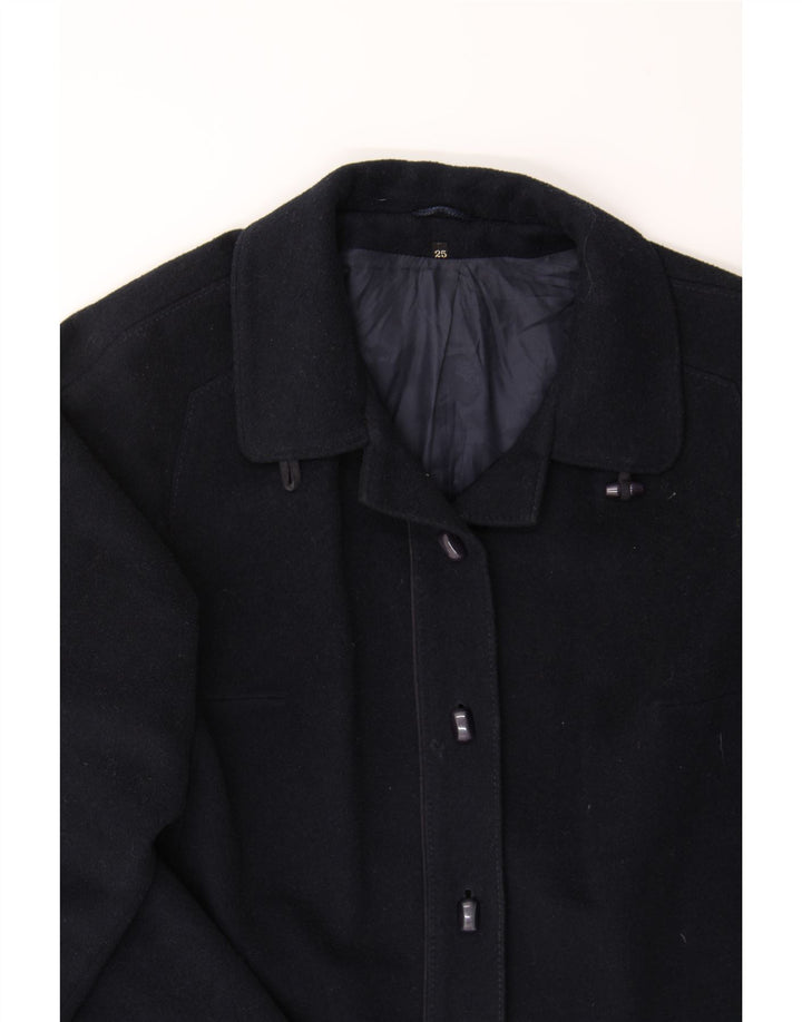 VINTAGE Womens Overcoat UK 22 3XL Navy Blue New Wool Vintage Vintage and Second-Hand Vintage from Messina Hembry 