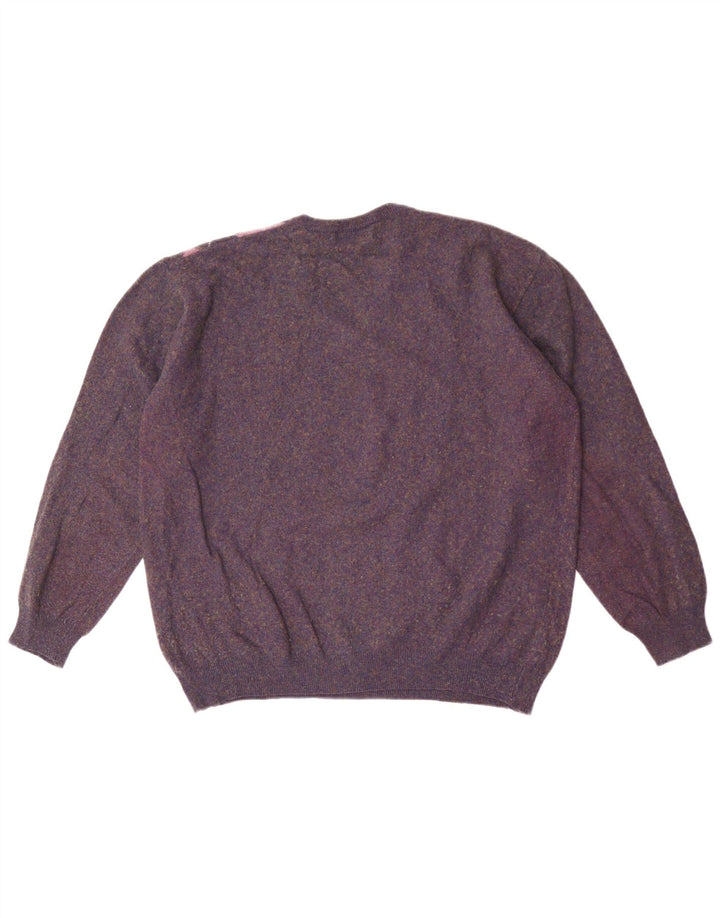 Il Granchio Herre V-hals sweater Stor Lilla Argyle/Diamant