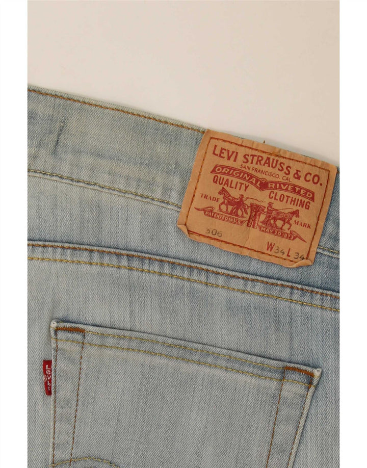 Levi's Dame 506 Straight Jeans W34 L32 Blå Bomuld