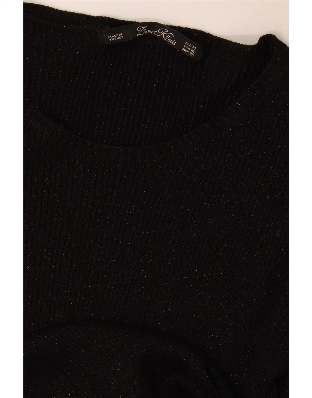 Zara Dame Top Langærmet UK 12 Medium Sort Flecked