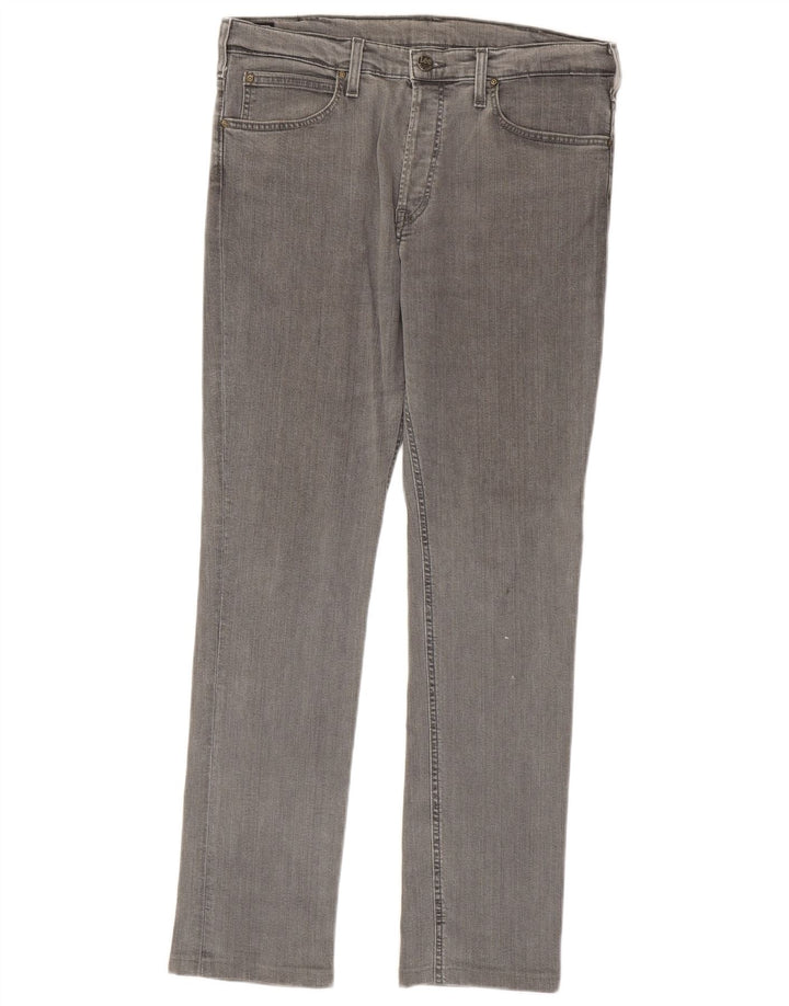 Lee Mens Jegger Straight Jeans W33 L30 Grå Bomuld