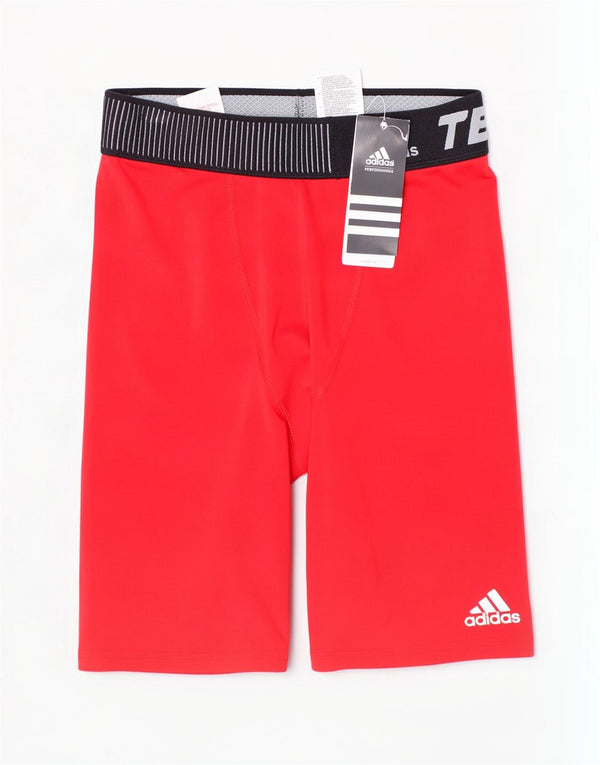 Adidas Boys Climalite grafiske sportsshorts 11-12 år Rød Colourblock