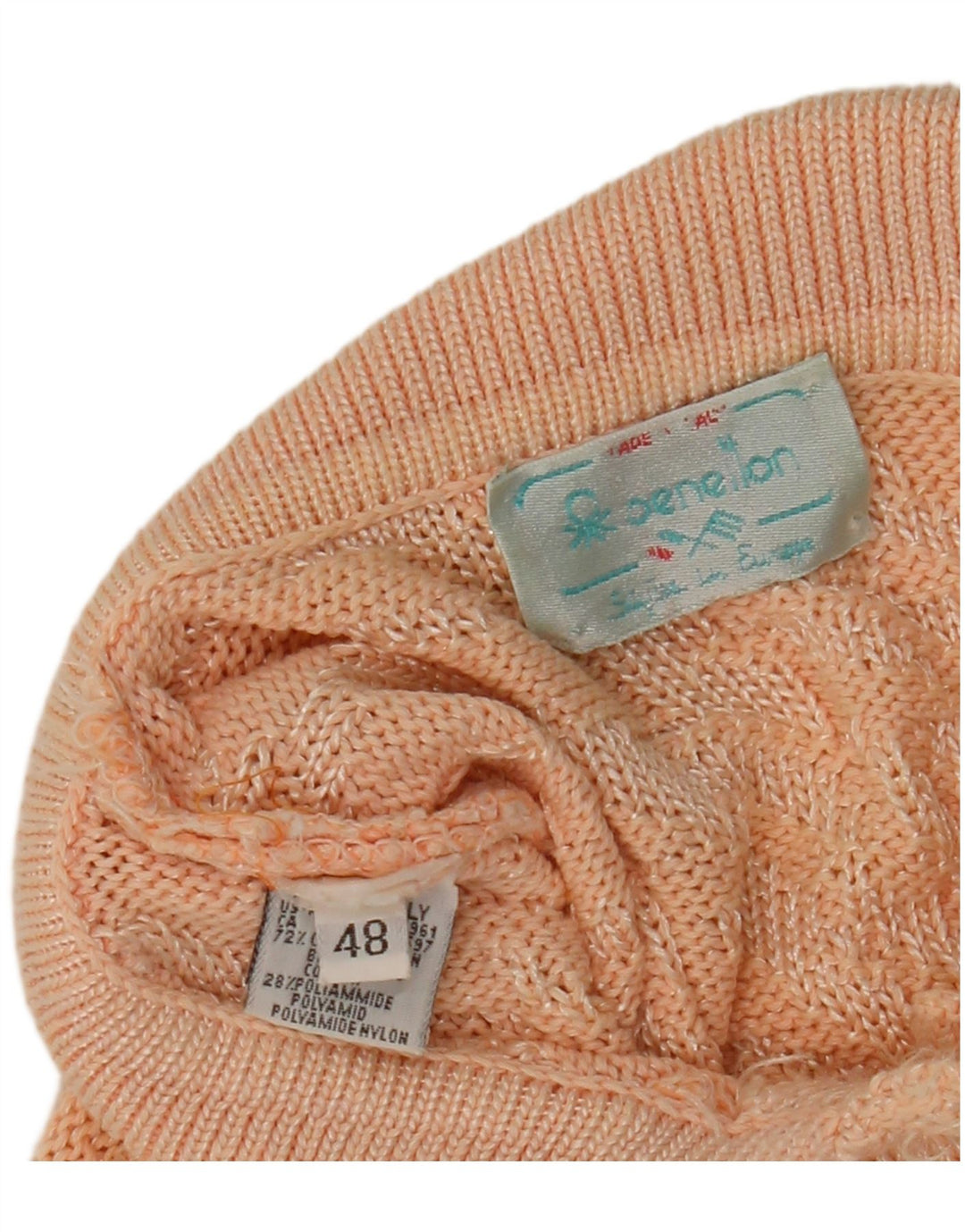 Benetton kvinders abstrakt mønster polo hals sweater IT 48 XL Pink