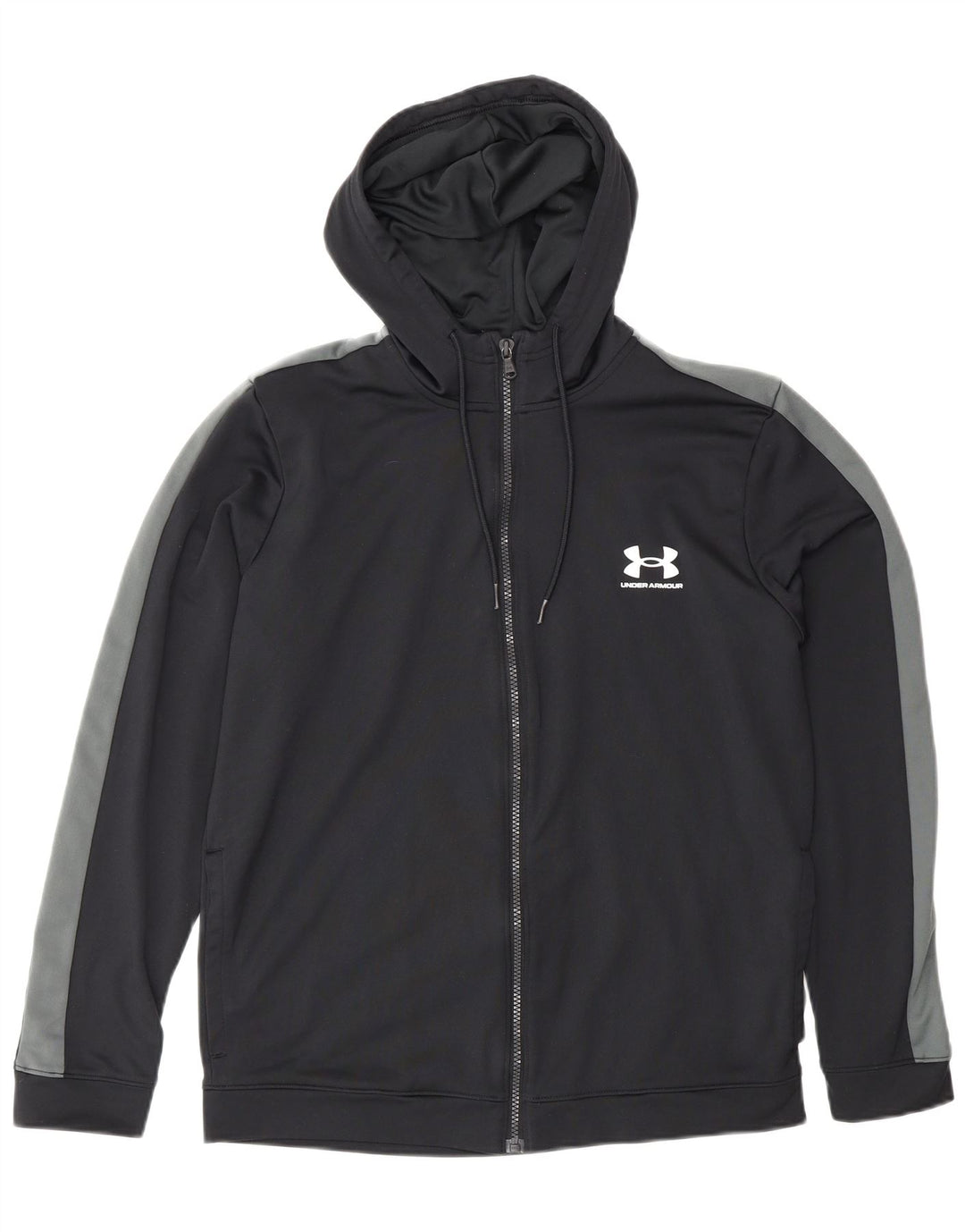Under Armour Herre hættetrøje med lynlås mellem sort farveblok