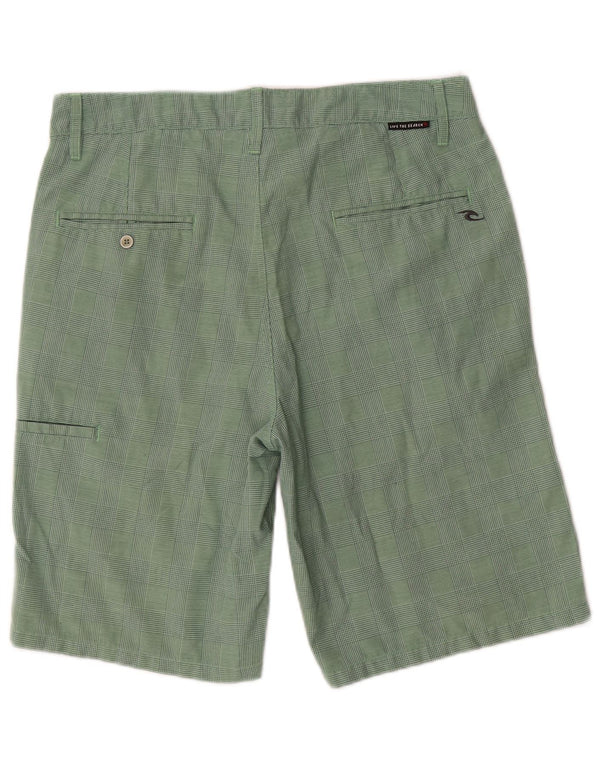 Rip Curl Herre Cargo Shorts W32 Medium Green Check Polyester