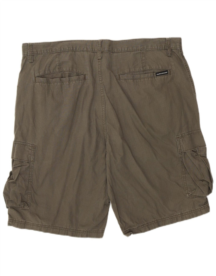 Calvin Klein Herre Cargo Shorts W38 XL Khaki Bomuld