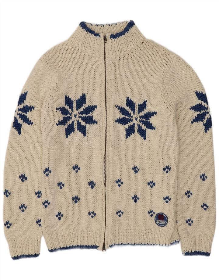 Marlboro Classics Herre cardigan sweater Medium Off White Fair Isle Retro