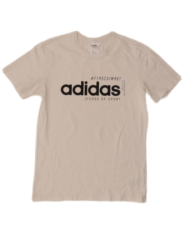 Adidas Mens Graphic T-Shirt Top Small White Cotton